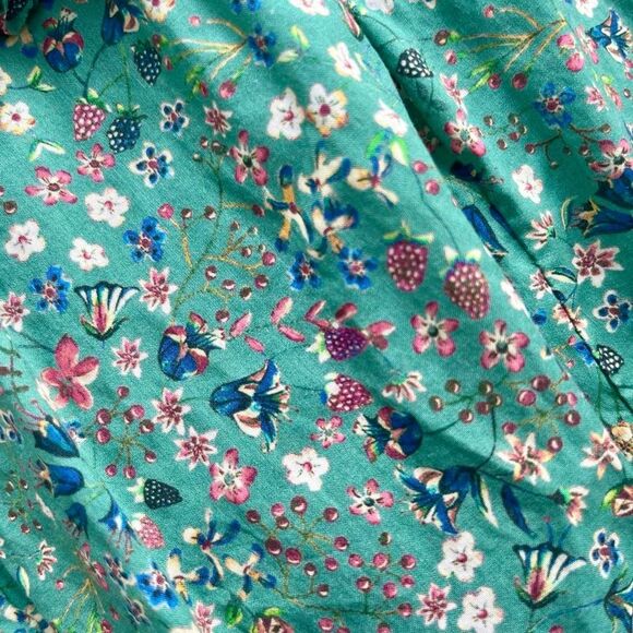 Rare $534 O Pioneers Dorothy Floral Cotton Ruffle Cottage Dress 4 Womens 0 2 XS - Picture 6 of 6